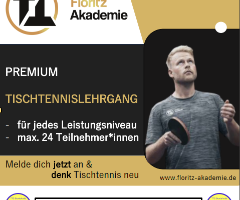 Premium Tischtennislehrgang mit Philipp Floritz